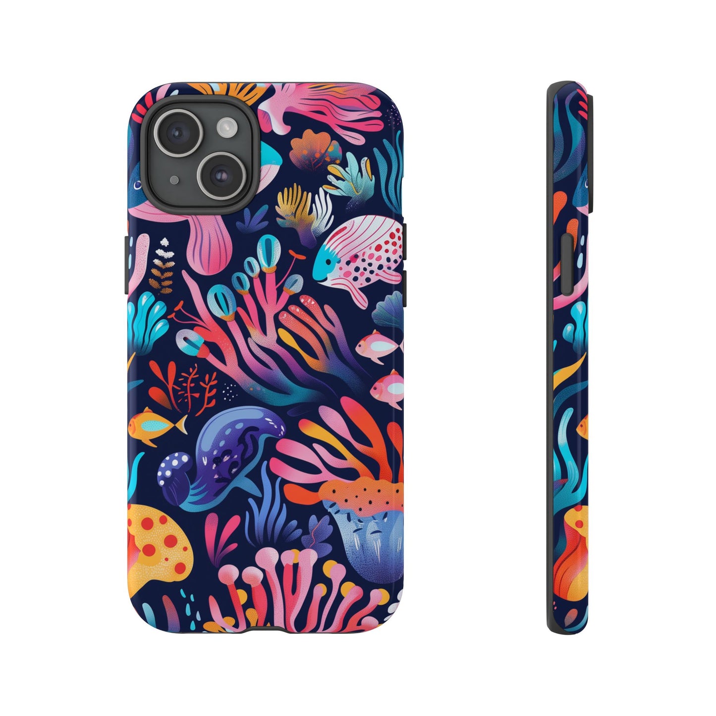 Underwater World Pattern iPhone 13 14 15 16 Pro Max Plus Case Wireless Charging Compatible Tough Cases Protection, Magnetic Phone Case for iPhone Classic Series