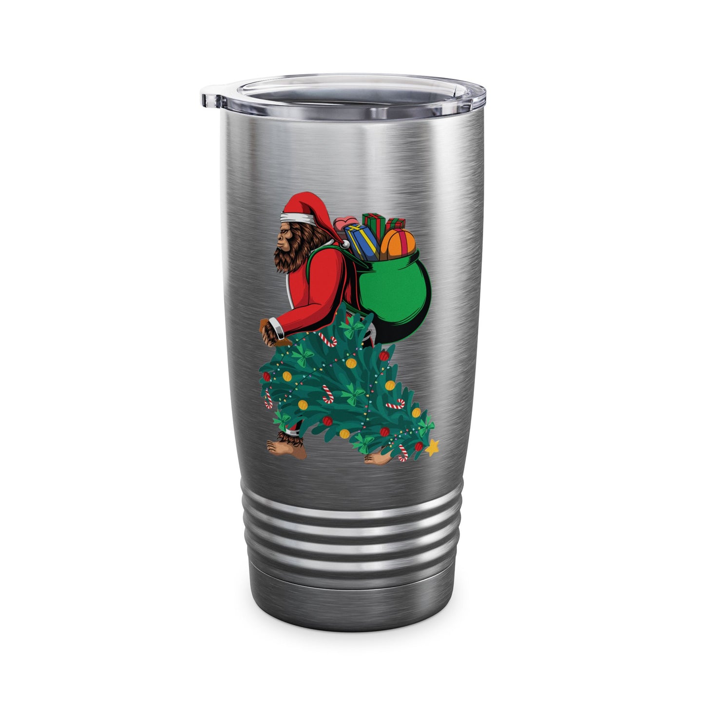 Bigfoot Santa Christmas Tree Lights Gifts Funny Xmas Sasquatch Tumbler For Men Women Tumbler