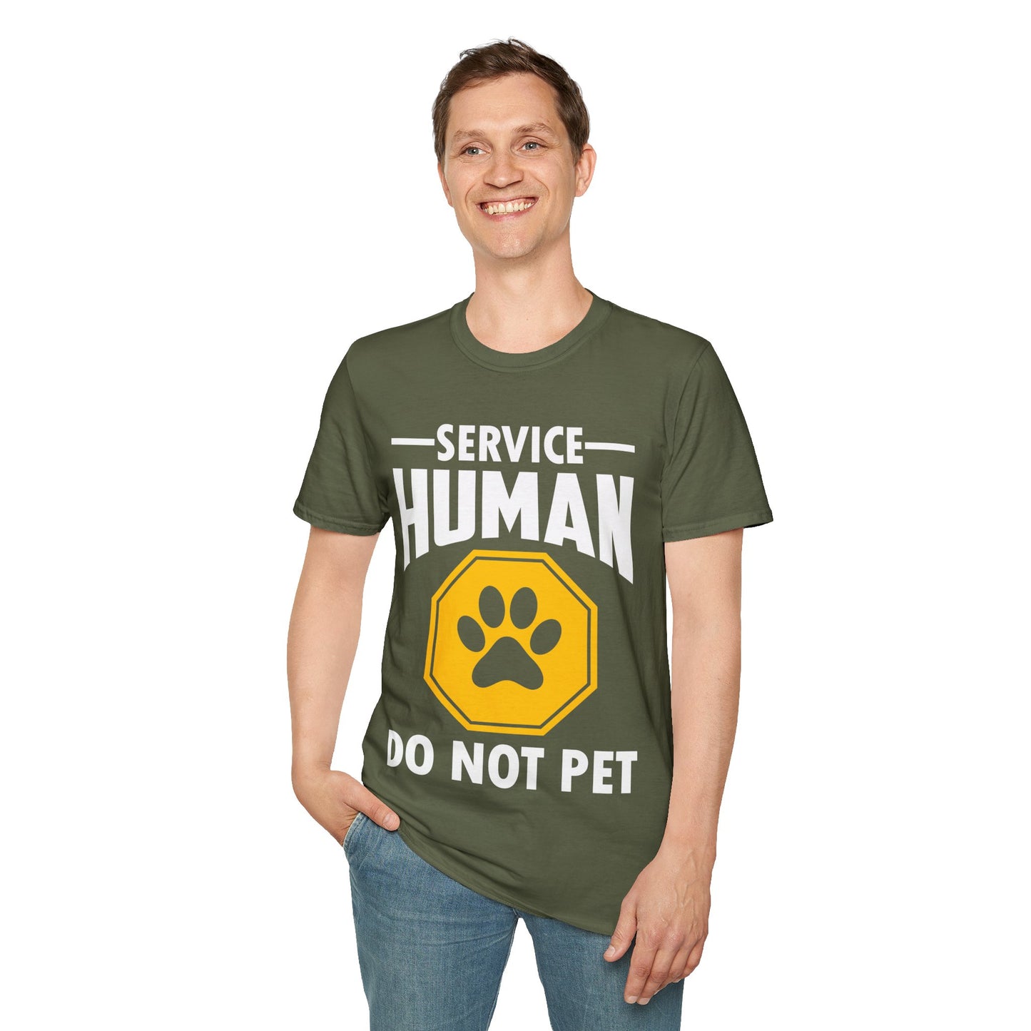 Funny Service Human Do Not Pet Dog Lover T-Shirt Men Women