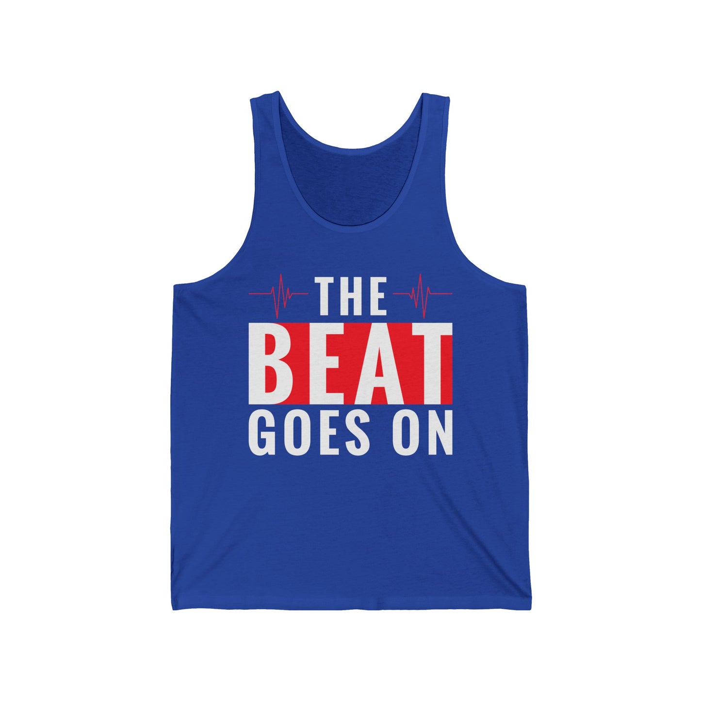 Funny Heartbeat Beat Goes On Heart Disease Awareness Tank Top For Men Women Tank Top