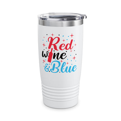 Funny Red White and Blue Wine Tank Top 4th of July Drinking Tumbler For Women