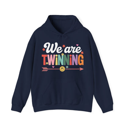 We're Twinning With My Bestie Twin Day Spirit Week Retro 70s Hoodie For Men Women