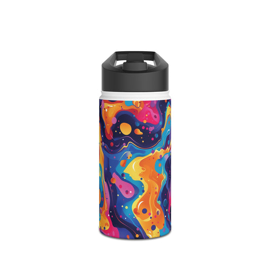 Galactic Explosion Pattern Stainless Steel Water Bottle with Twist-on Lid and Double-Wall Vacuum Insulation