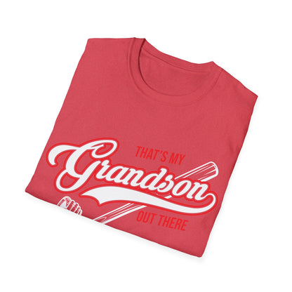 Thats My Grandson Out There Baseball Grandma Mothers Day Fathers Day T-Shirt