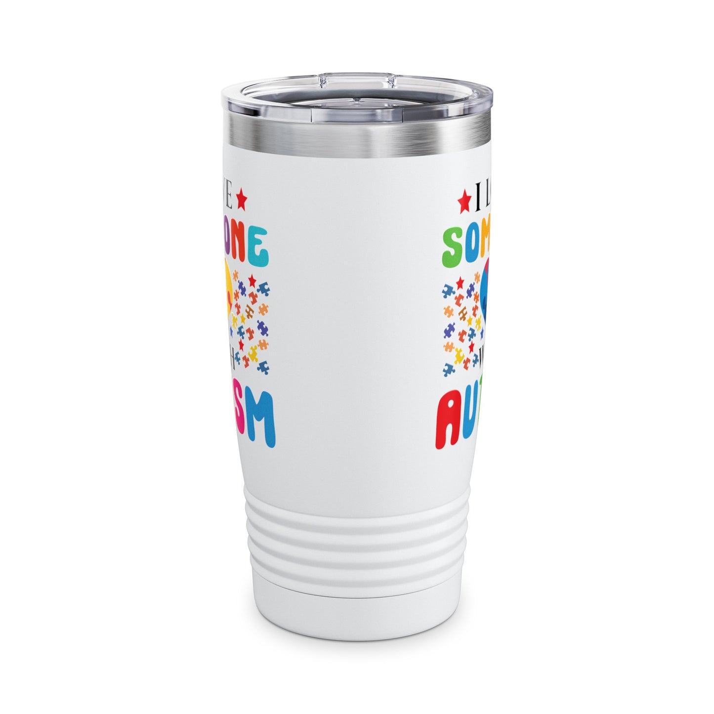 Funny I Love Someone with Autism Awareness Tumbler For Men Women