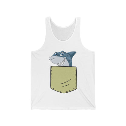 Cute Shark Pocket Animal Pets Funny Shark Gift Tank Top For Mens Womens Kids Tank Top