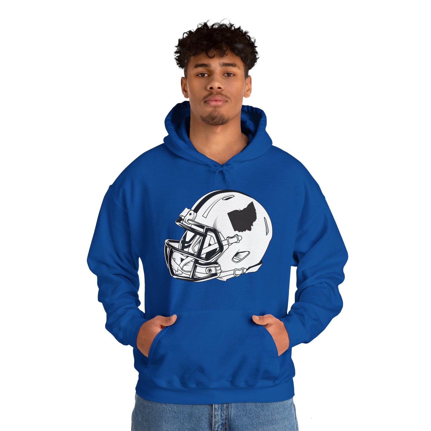 Vintage Football Helmet Hoody State of Ohio American Football Distressed Hoodie Men Women