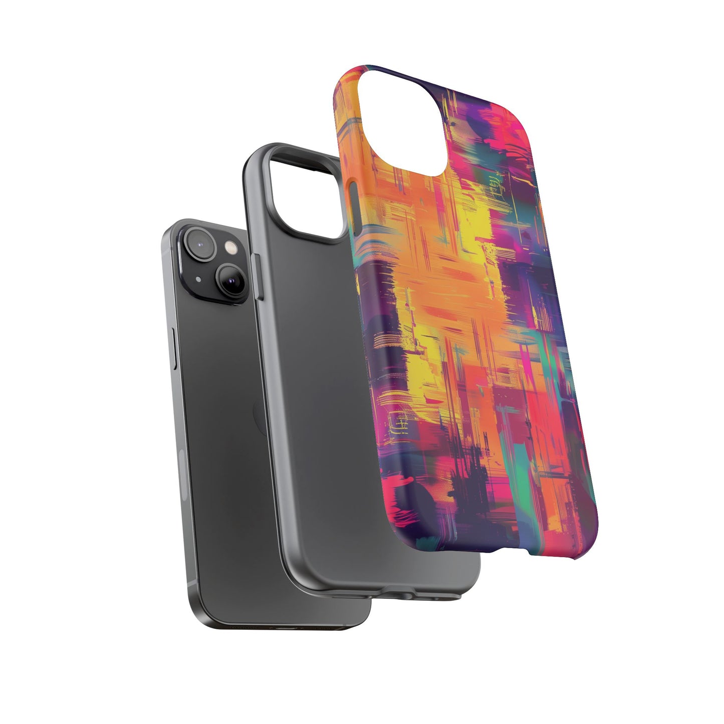 Glitch Art Pattern  iPhone 13 14 15 16 Pro Max Plus Case Wireless Charging Compatible Tough Cases Protection, Magnetic Phone Case for iPhone Classic Series