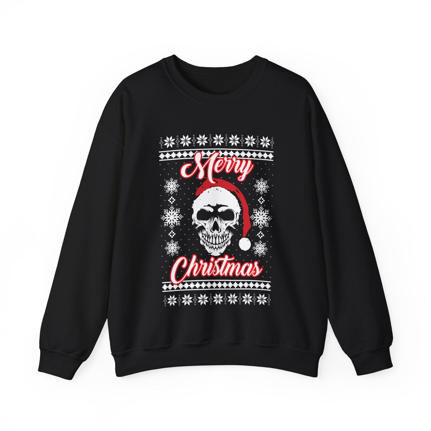 Merry Christmas Ugly Skull Holiday Xmas Jumper Crewneck Sweatshirt Sweater