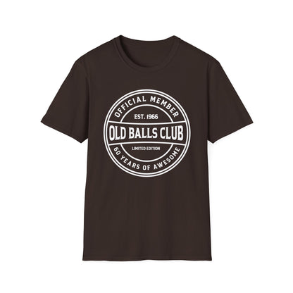 Mens Old Balls Club 60 Years Awesome Sixty 60th Birthday Farthers Day T-Shirt