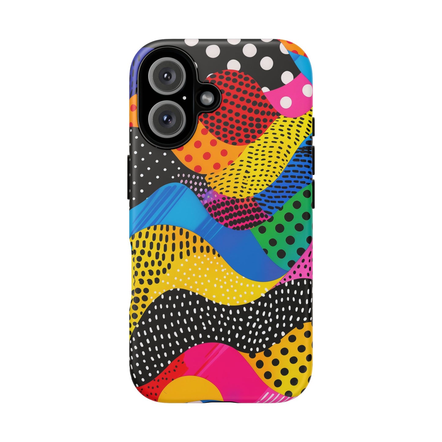 Pop Art Punch Vibrant Pattern iPhone 16 Pro Max Plus Case Wireless Charging Compatible Tough Cases Protection, Magnetic Phone Case for iPhone Classic Series