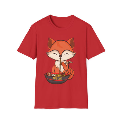 Fox Eating Ramen Kawaii Tee Japanese Cute Lovely Tank Top Men Women