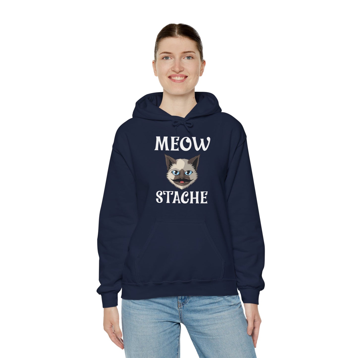 Meowstache Cat Mustache Moustache Beard Bearded Kitten Lovers Hoodie For Men Women Hoodie