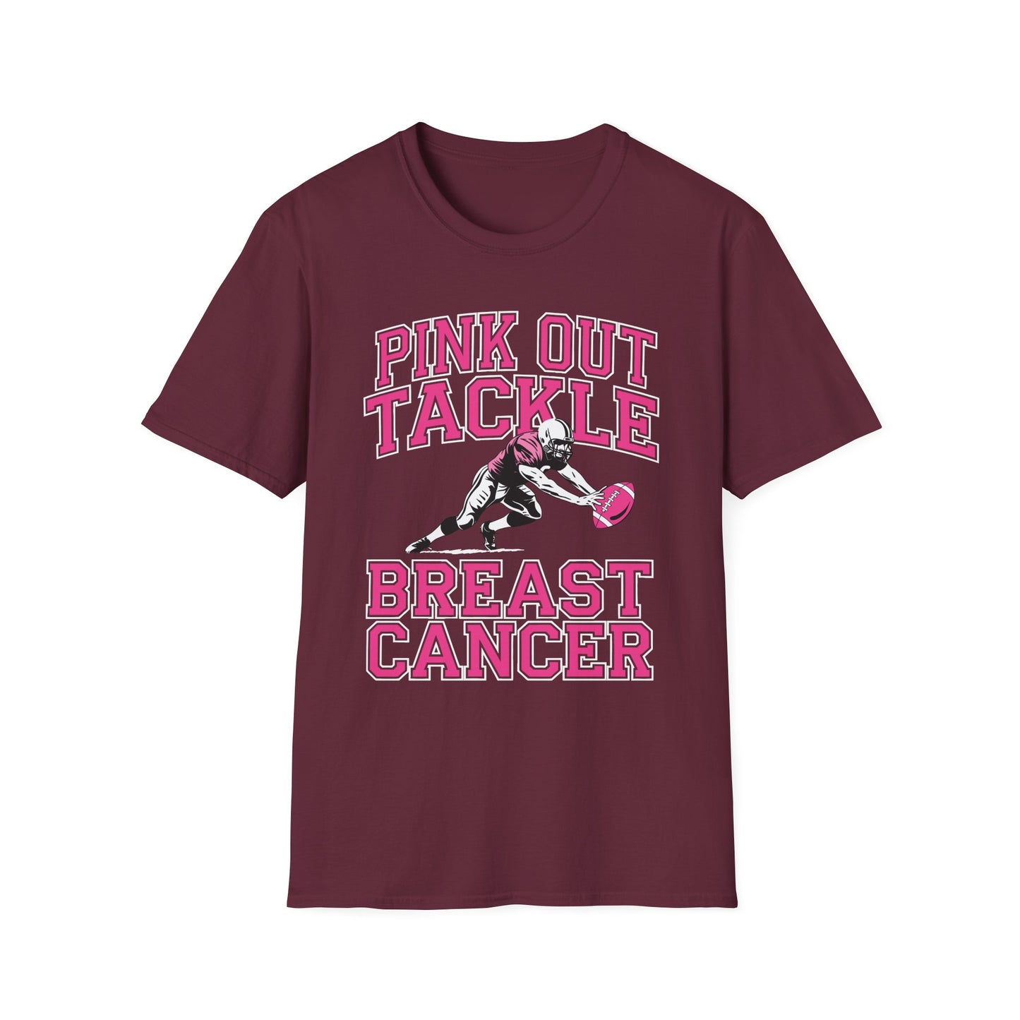 Funny Pink Out Tackle Breast Cancer Awareness American Football T-Shirt For Men Women