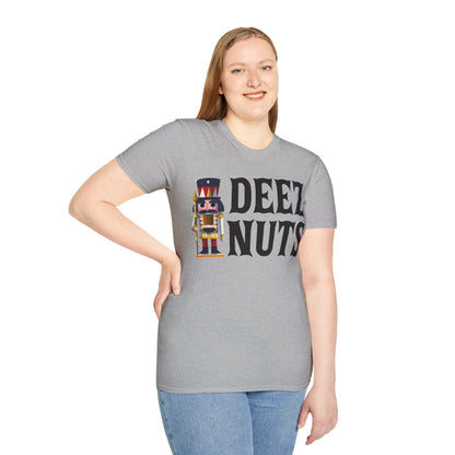 Funny Deez Nuts Nutcracker Ugly Christmas Meme Xmas Gift T-Shirt Men Women