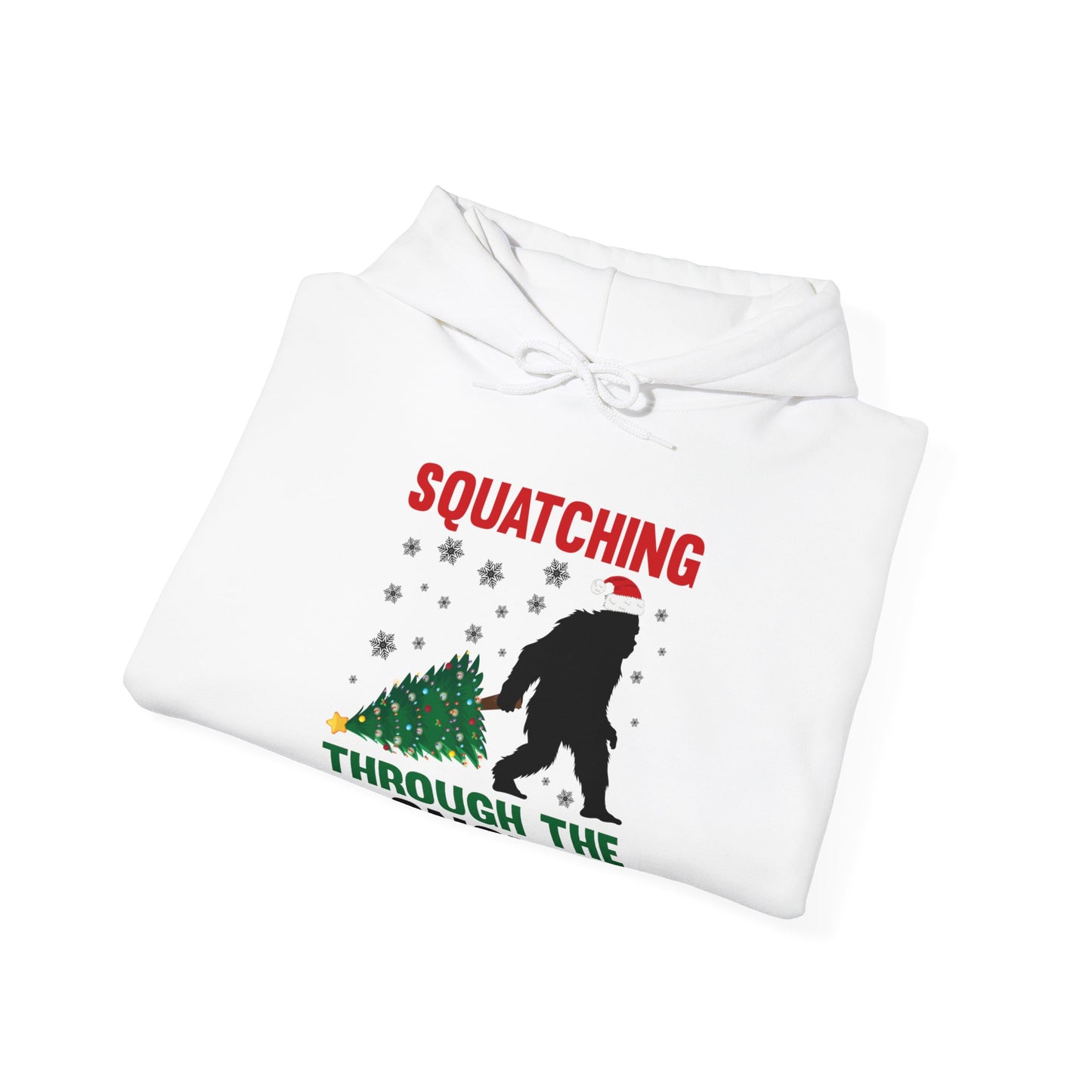 Squatching Through The Snow Funny Bigfoot Christmas Sasquatch Hoodie