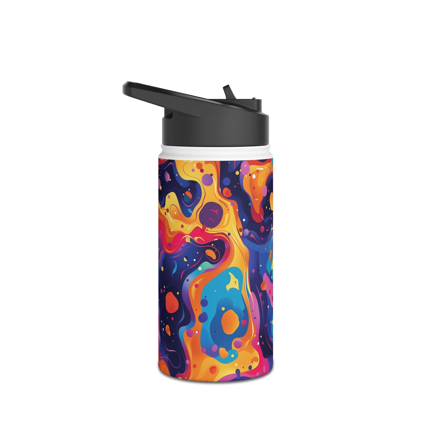 Galactic Explosion Pattern Stainless Steel Water Bottle with Twist-on Lid and Double-Wall Vacuum Insulation