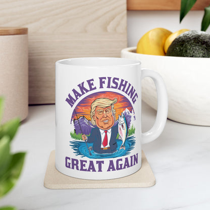 Make Fishing Great Again Trump 45 47 President Fishing Gift Coffee Mug