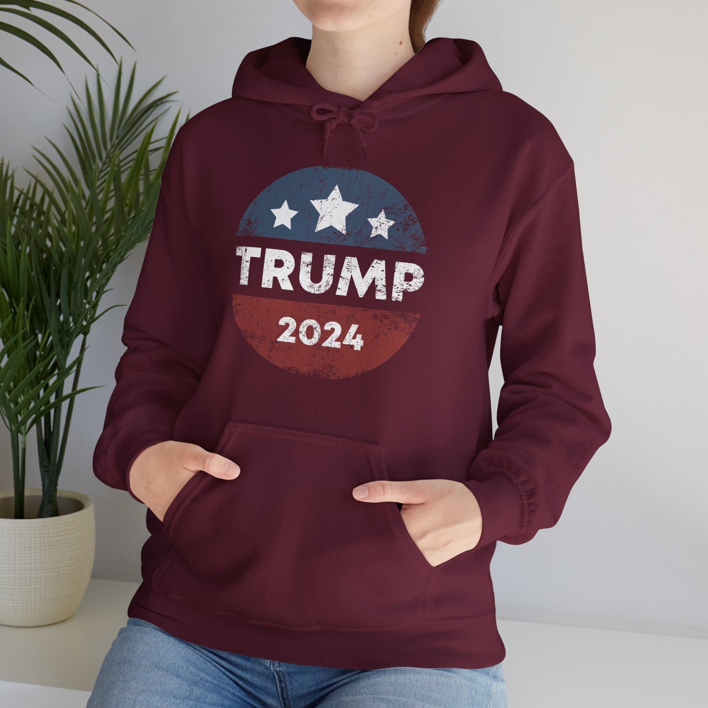 Trump 2024 Retro Campaign Button Re Elect President Trump Hoodie For Men Women Hoodie