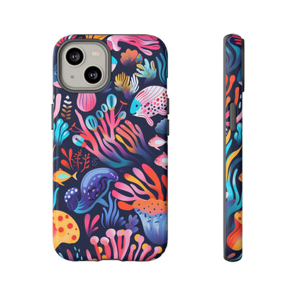 Underwater World Pattern iPhone 13 14 15 16 Pro Max Plus Case Wireless Charging Compatible Tough Cases Protection, Magnetic Phone Case for iPhone Classic Series