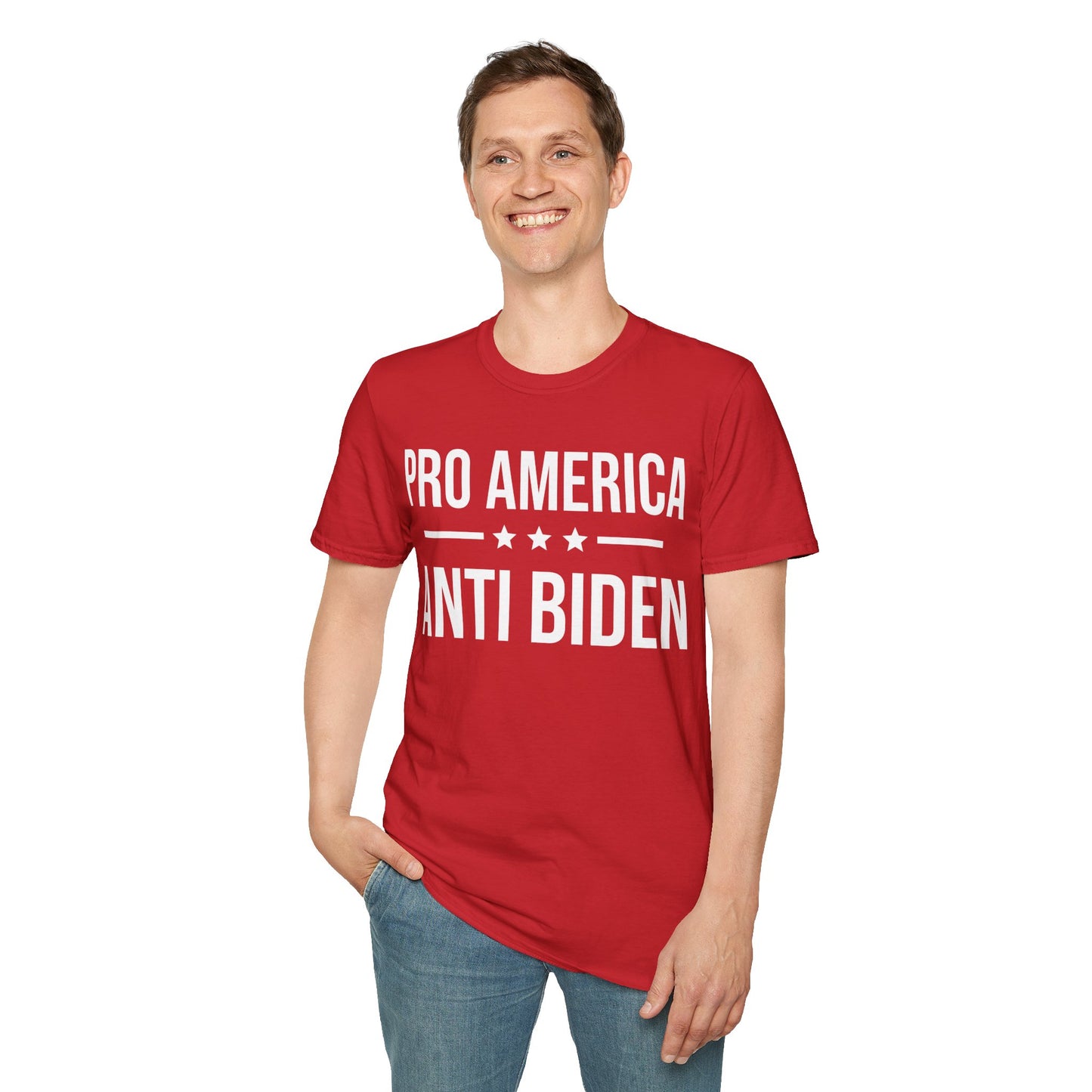 Pro America Anti Biden Flag Impeach Joe Biden Anti-Biden 8646 T-Shirt Men Women