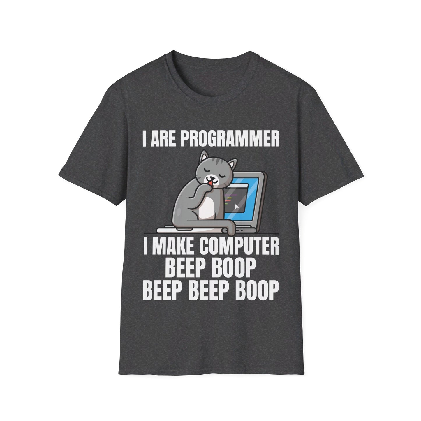 Funny I Are Programmer I Make Computer Beep Boop Cute Cat T-Shirt For Men Women T-Shirt