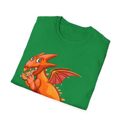 Funny Dragon Eating Pizza Dragon Foodie Food Lovers T-Shirt Men Women