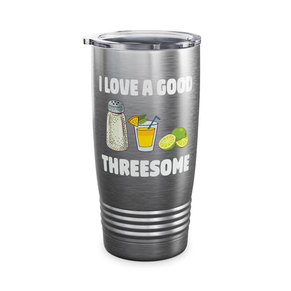 Funny Salt Lime Tequila Threesome Bartender Bar Drink Adult Humour Tumbler