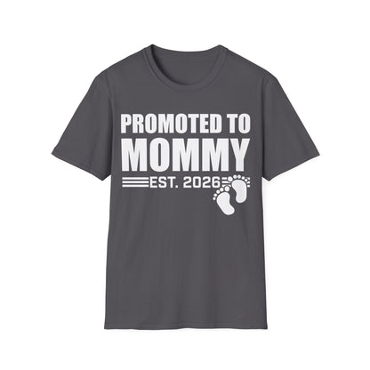 Promoted To Mommy 2026 Pregnancy Announcement Mothers Day Mom To Be T-shirt