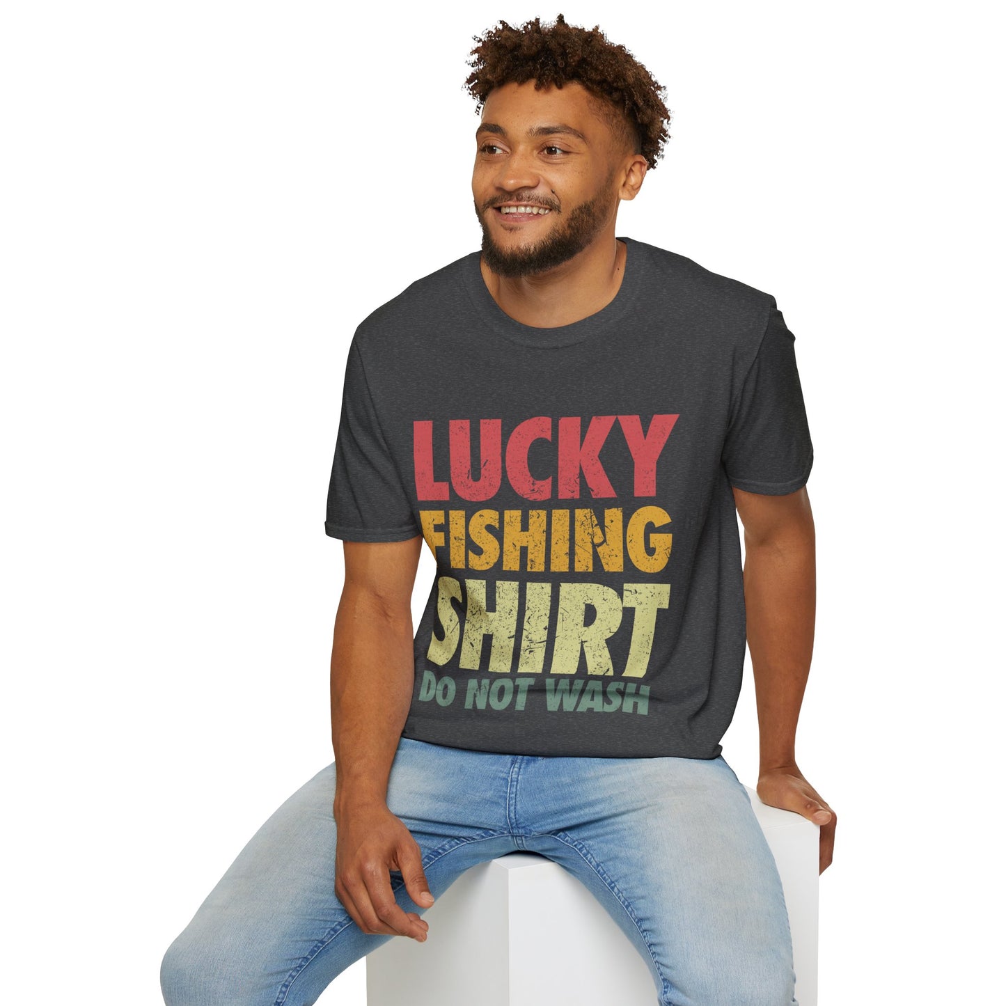 Funny Lucky Fishing Shirt Do Not Wash Vintage Fishing Lover fisherman T-Shirt Men Women