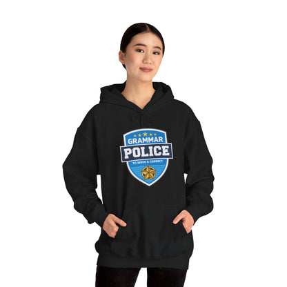 Grammar Police Badge To Serve and Correct Teacher Student Hoodie For Men Women