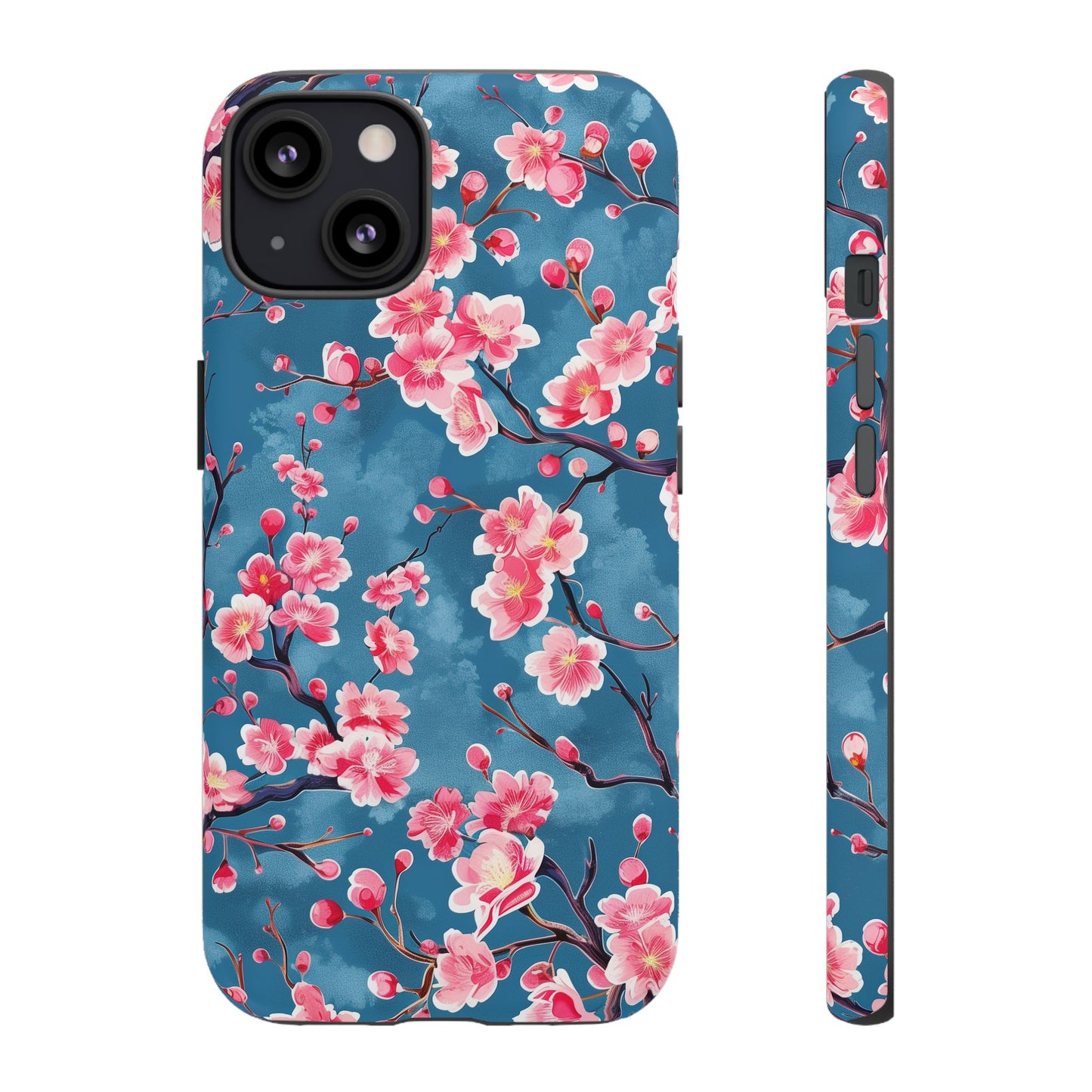 Sakura Blossoms Vibrant Colored iPhone 13 14 15 16 Pro Max Plus Case Wireless Charging Compatible Tough Cases Protection, Magnetic Phone Case for iPhone Classic Series