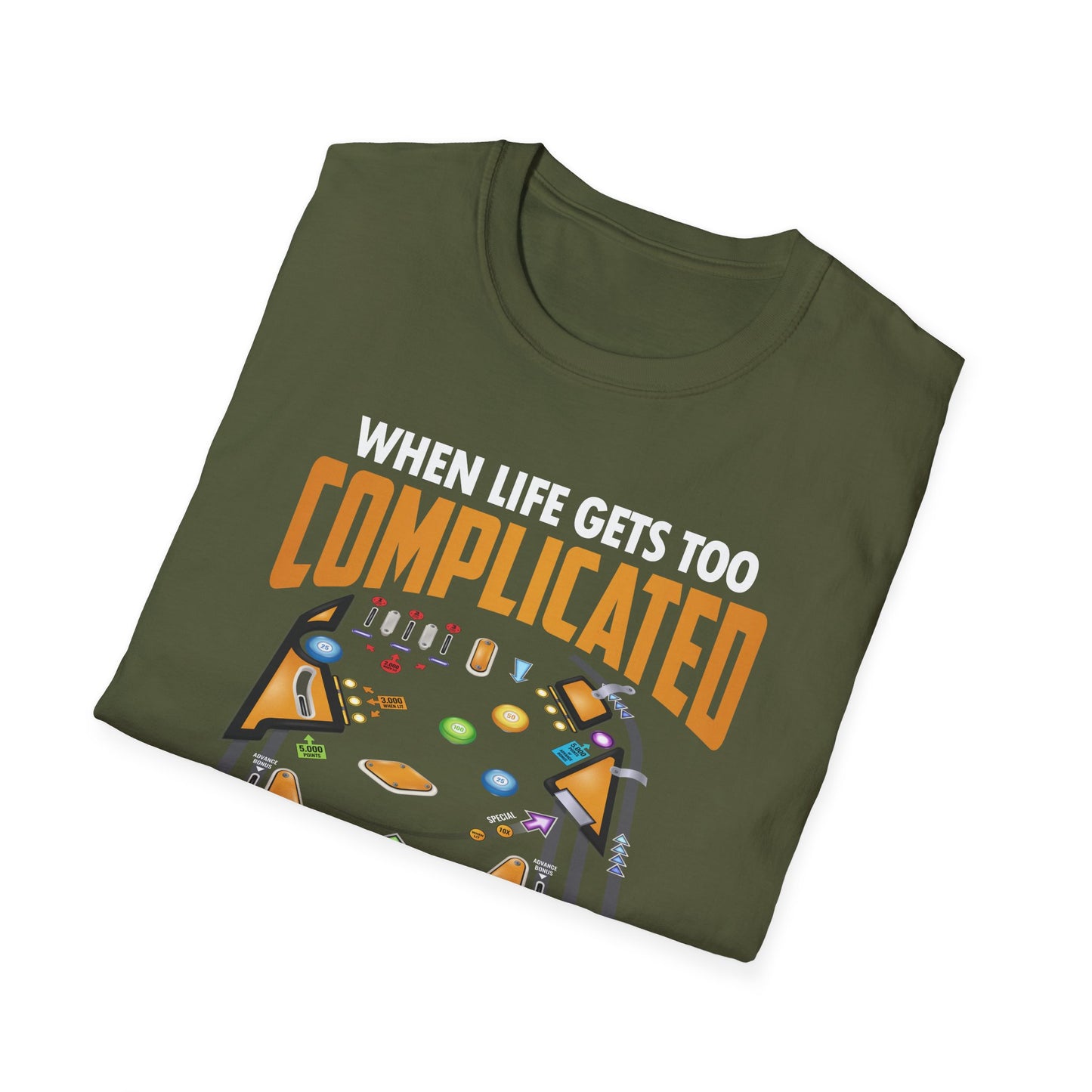 Pinball Funny T-shirt When Life Gets Too Complicated Pinball Lover Premium T-shirt