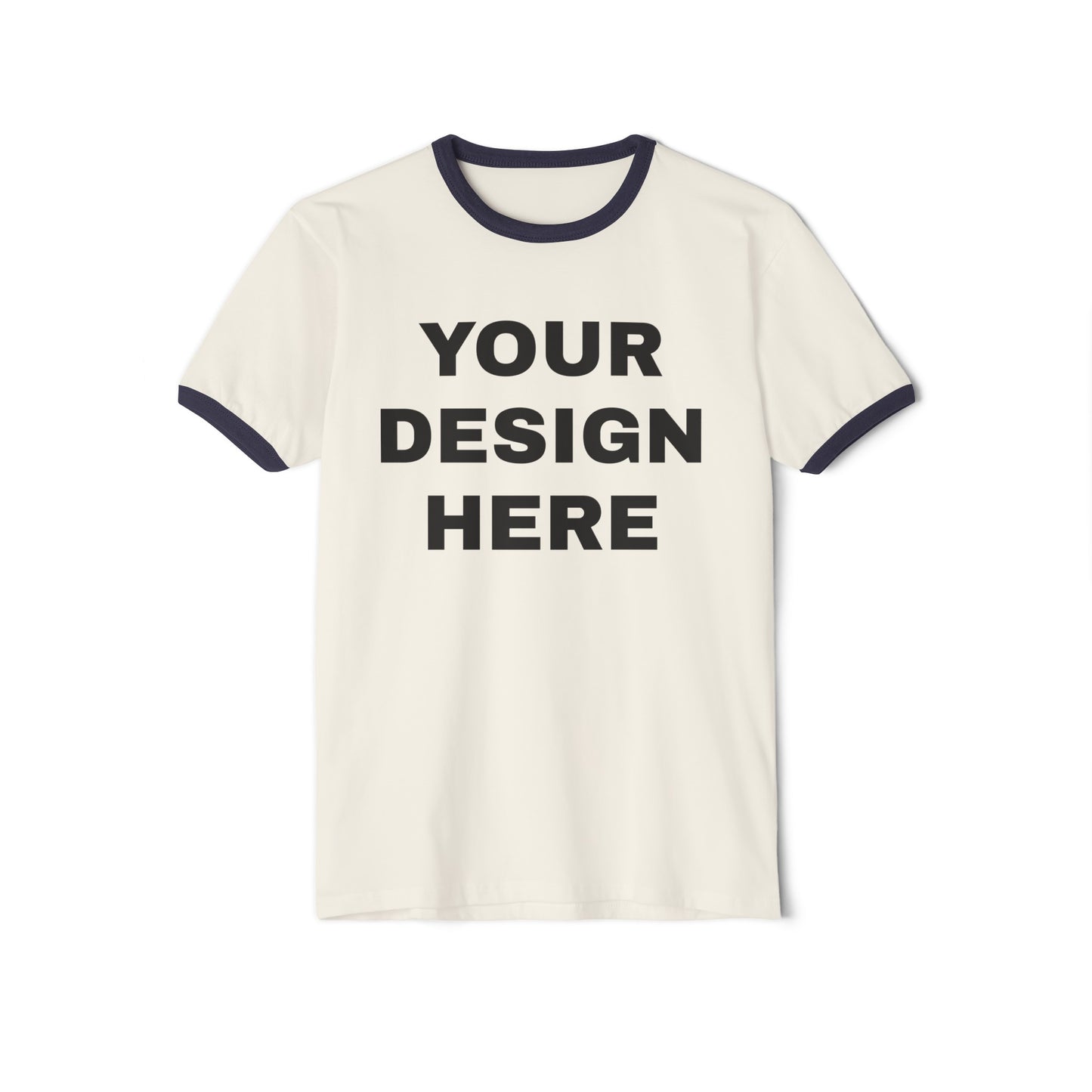 Custom Text Personalized Your Design on T-Shirt Unisex Cotton Ringer T-Shirt For Men Women