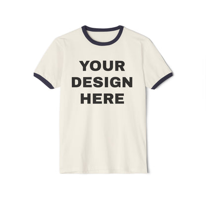 Custom Text Personalized Your Design on T-Shirt Unisex Cotton Ringer T-Shirt For Men Women