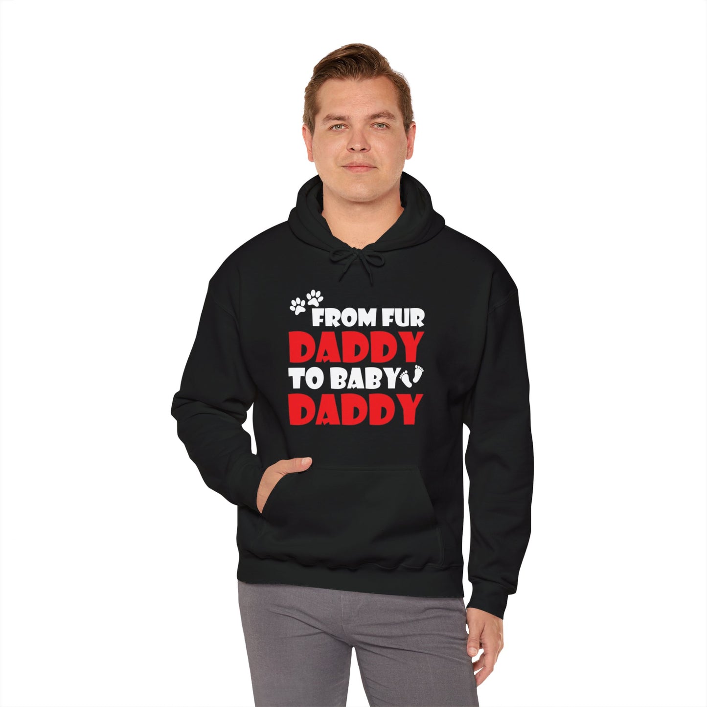 From Fur Daddy To Baby Daddy - Dog Dad Fathers Pregnancy Hoodie