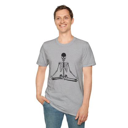 Meditating Skeleton Funny Freaky Yoga Zen Balance Halloween Costume Shirt for Men Women T-Shirt