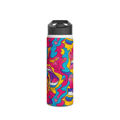 Comic Pattern Stainless Steel Water Bottle with Twist-on Lid and Double-Wall Vacuum Insulation