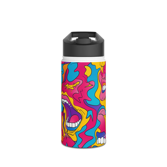 Comic Pattern Stainless Steel Water Bottle with Twist-on Lid and Double-Wall Vacuum Insulation