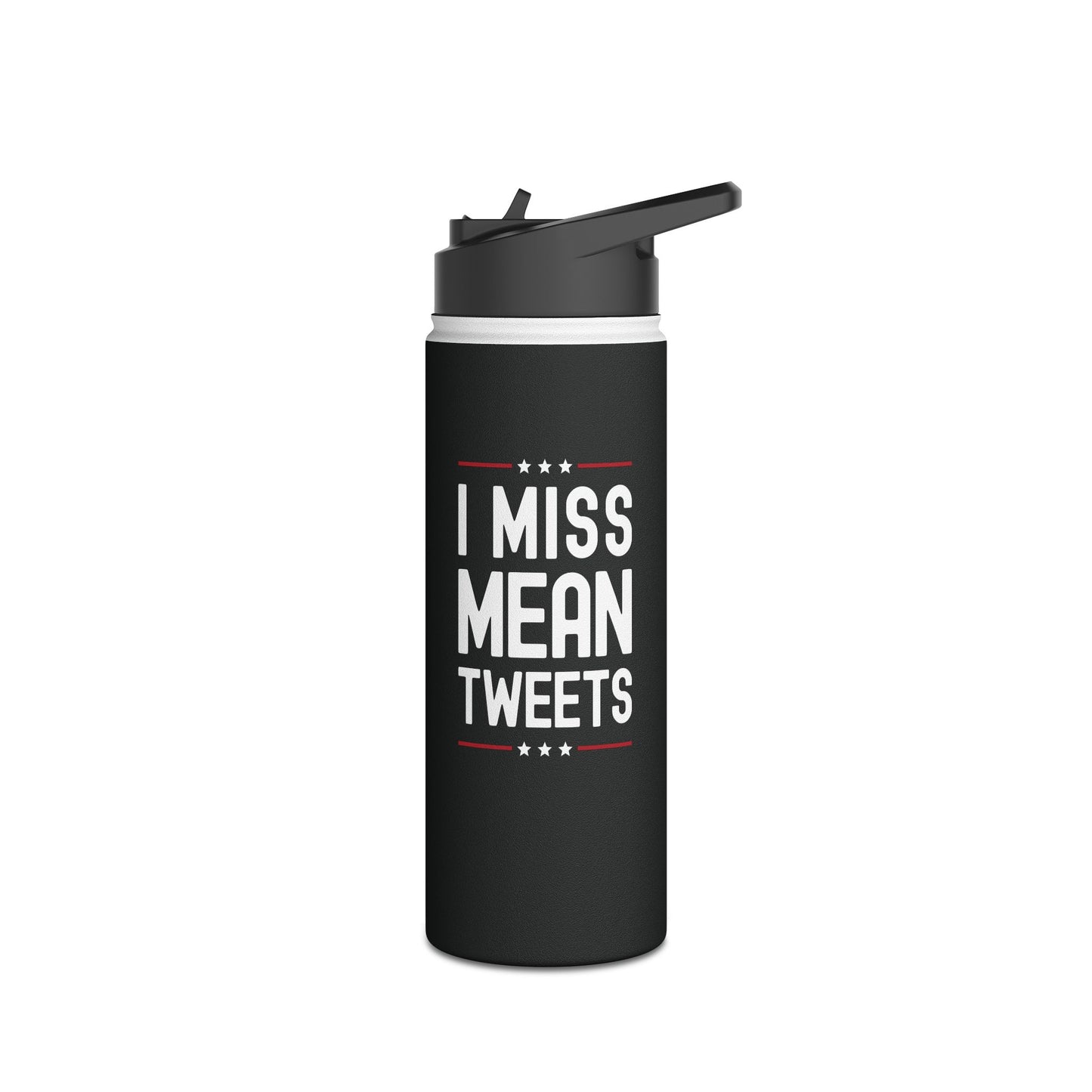 Funny I Miss Mean Tweets Trump 2024 Fathers Day Water Bottle Men Women