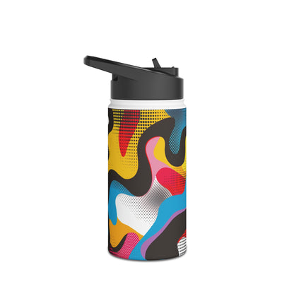 Pop Art Punch Pattern Stainless Steel Water Bottle with Twist-on Lid and Double-Wall Vacuum Insulation