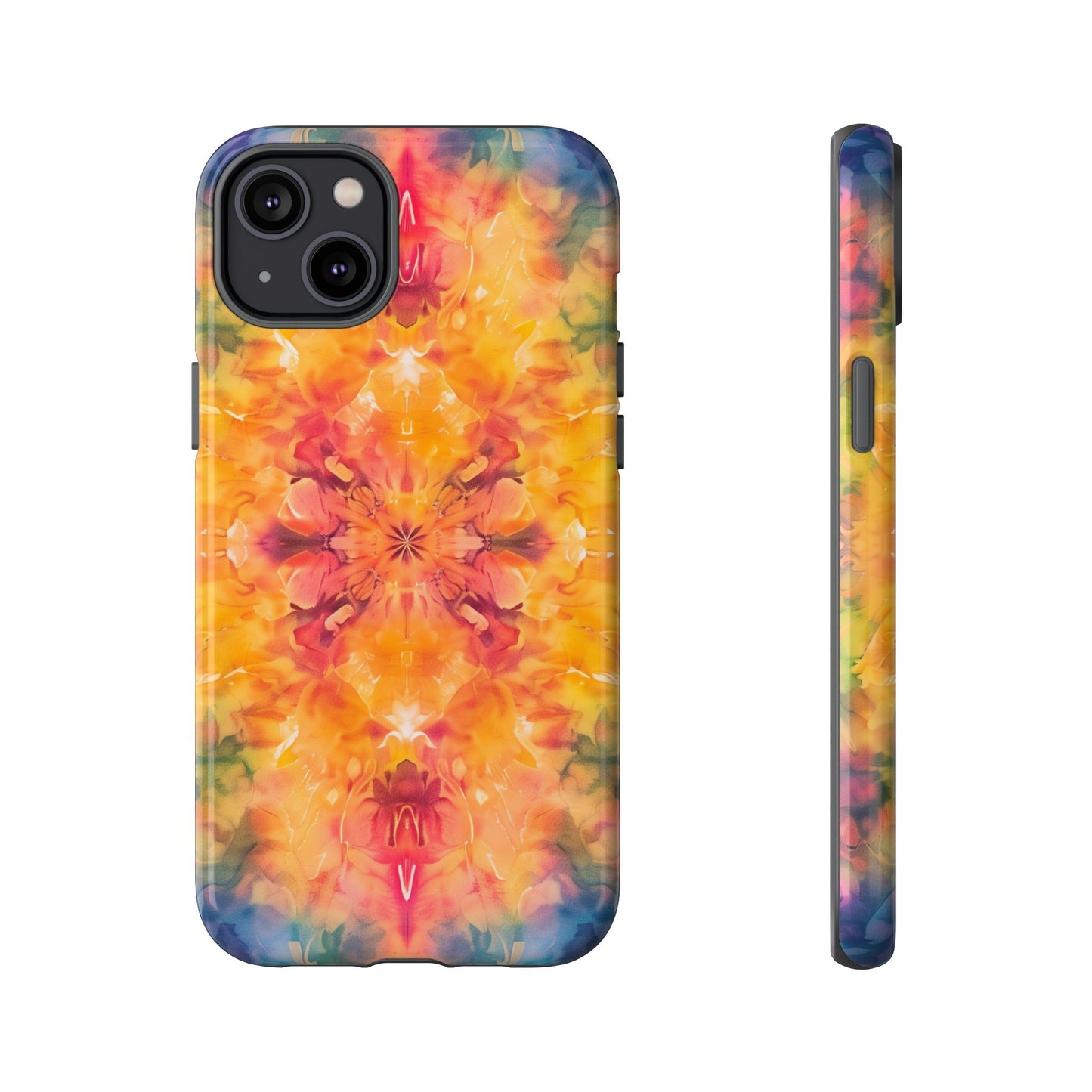 Tie-Dye Dream Pattern iPhone 13 14 15 16 Pro Max Plus Case Wireless Charging Compatible Tough Cases Protection, Magnetic Phone Case for iPhone Classic Series