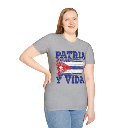 Cuba Patria y Vida Flag Distressed Vintage Cuban Flag T-Shirt For Men Women