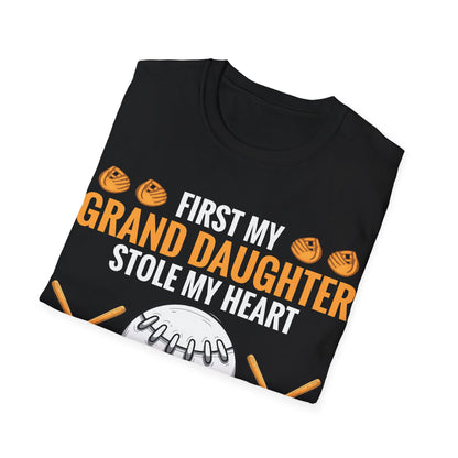 My Granddaughter Plays Softball Baseball Funny Grandparent T-Shirt For Men Women T-Shirt