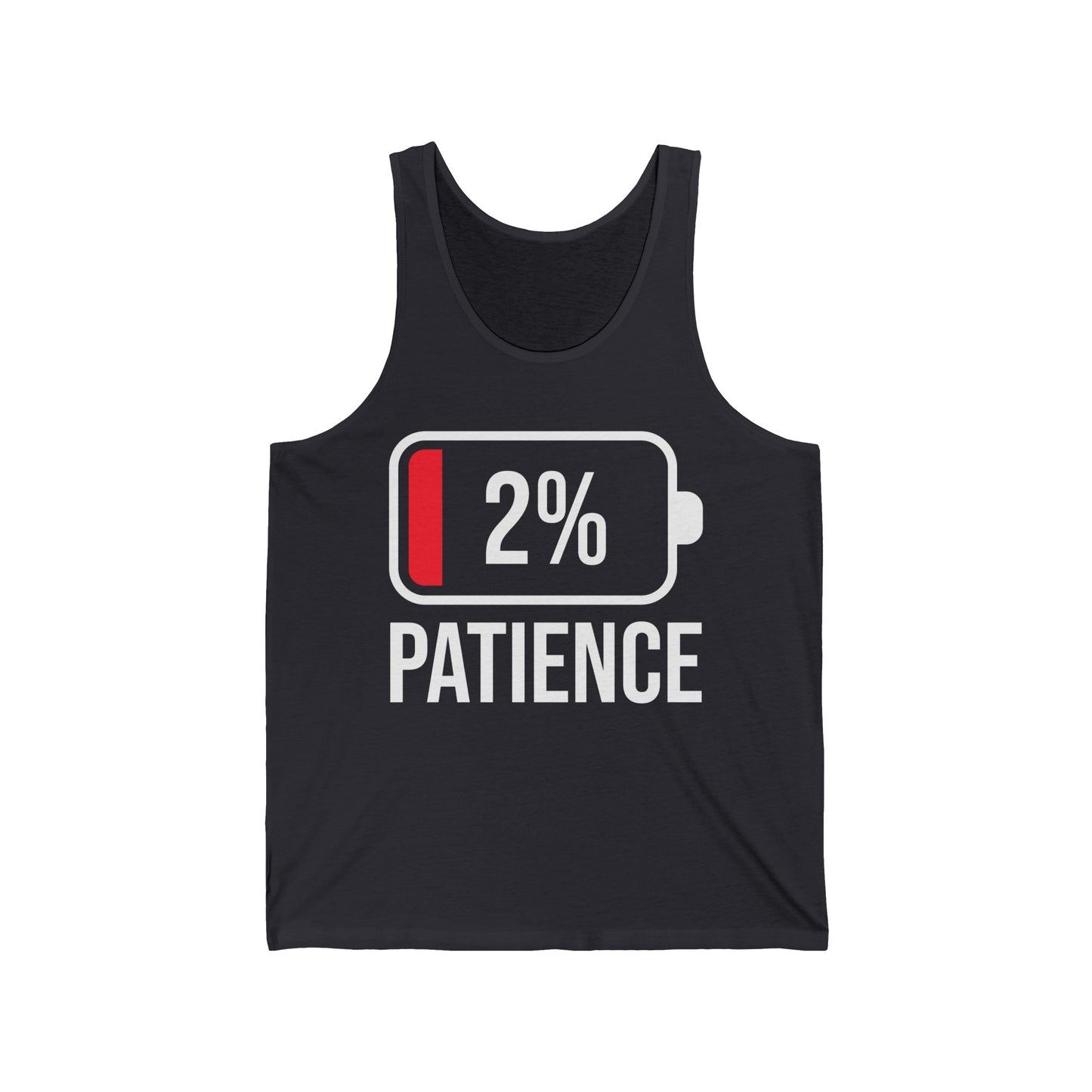 Patience 2% Battery Low Funny Waiting Tank Tops For Men Women