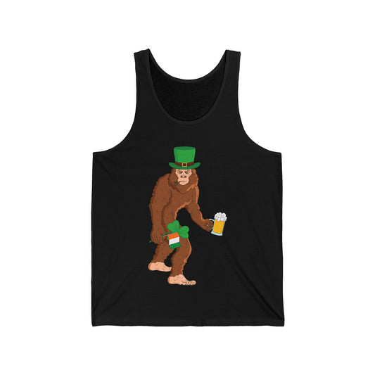 Funny Leprechaun Bigfoot St Patricks Day Sasquatch Irish Flag Tank Top For Men Women Tank Top