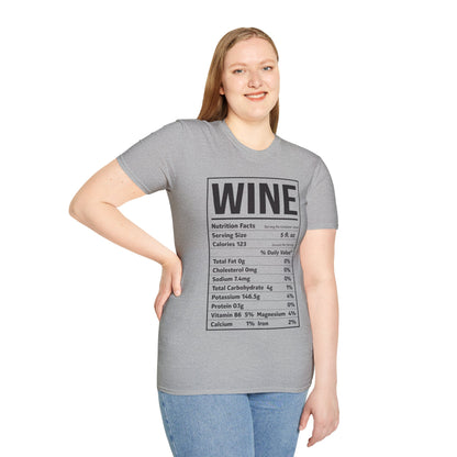 Wine Nutrition Facts Funny Family Matching Thanksgiving Christmas Drinking T-Shirt For Men Women