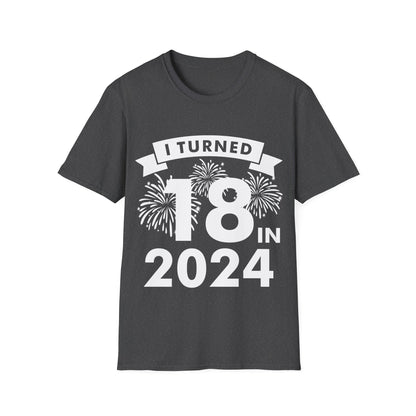 Funny I Turned 18 In 2024 18th Birthday Party Gift T-shirt For Men Women