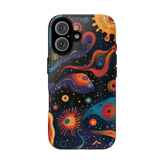 Space Oddity Pattern iPhone 16 Pro Max Plus Case Wireless Charging Compatible Tough Cases Protection, Magnetic Phone Case for iPhone Classic Series