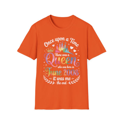 Funny 18 Years Old Birthday Girl 18 Birthday Queen June 2008 T-Shirt For Women